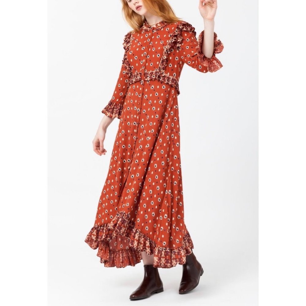Free People • Calico Skies Midi Dress Terracotta